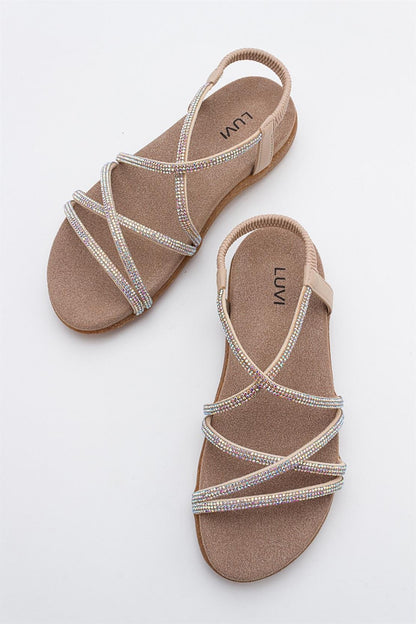Ever Beige Embellished Sandal (Women)