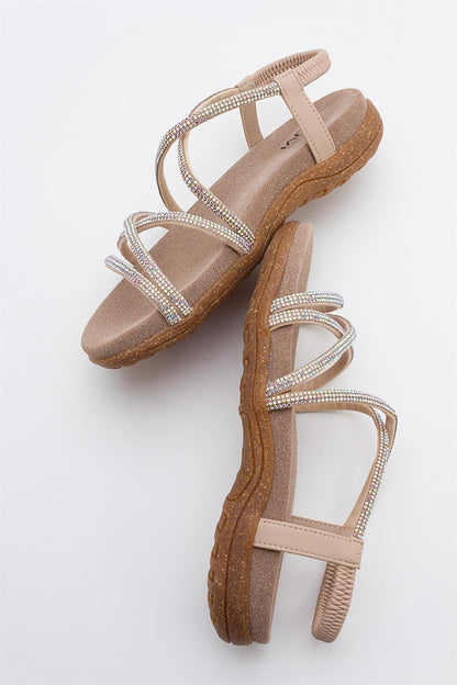 Ever Beige Embellished Sandal (Women)