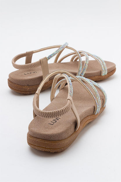Ever Beige Embellished Sandal (Women)