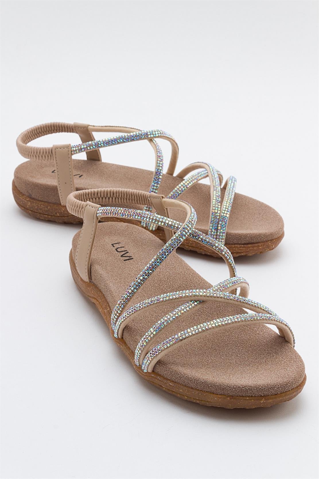 Ever Beige Embellished Sandal (Women)