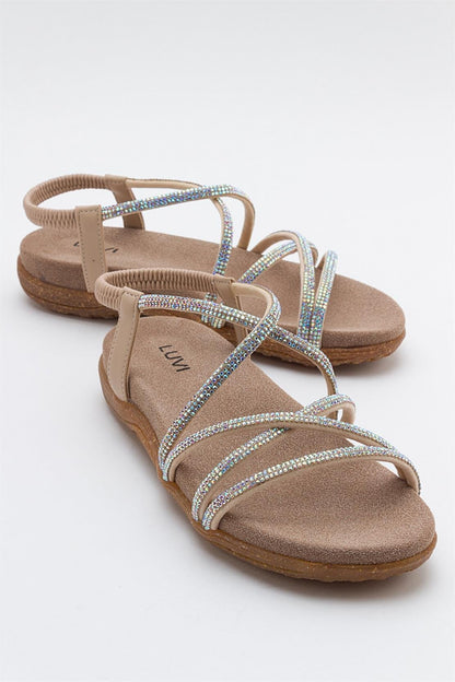 Ever Beige Embellished Sandal (Women)