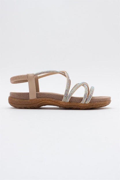 Ever Beige Embellished Sandal (Women)