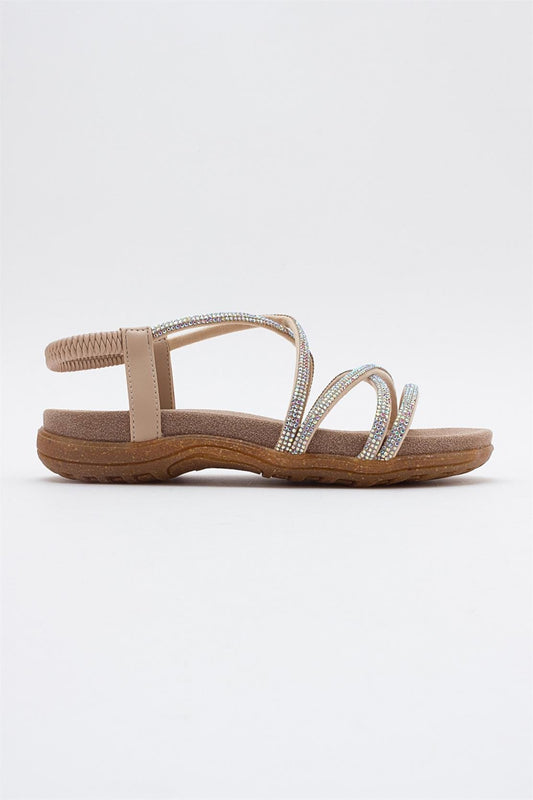Ever Beige Embellished Sandal (Women)