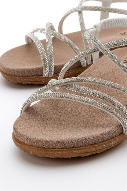 Ever White Embellished Sandal (Women)