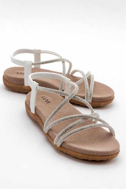 Ever White Embellished Sandal (Women)