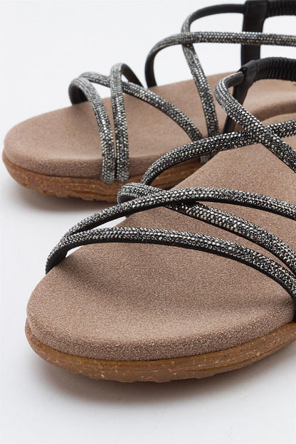 Ever Black Embellished Sandal (Women)