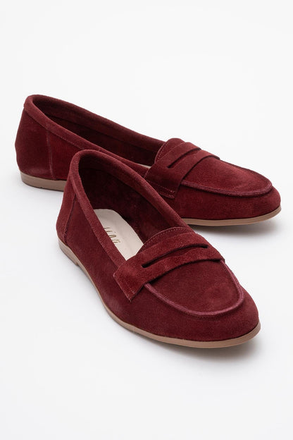 Dorothy - Burgundy Suede Leather Loafers
