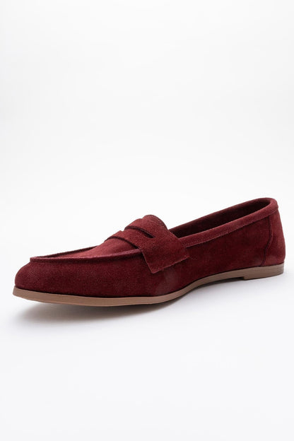 Dorothy - Burgundy Suede Leather Loafers