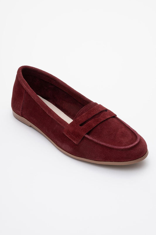 Dorothy - Burgundy Suede Leather Loafers