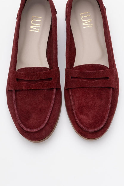 Dorothy - Burgundy Suede Leather Loafers
