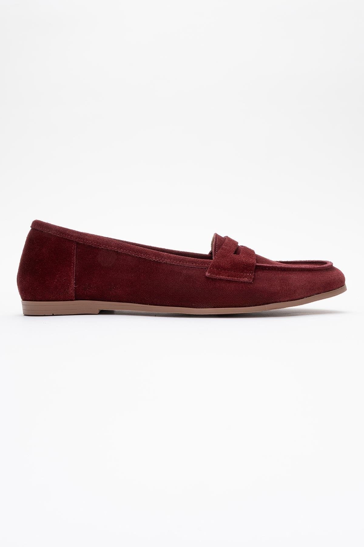 Dorothy - Burgundy Suede Leather Loafers