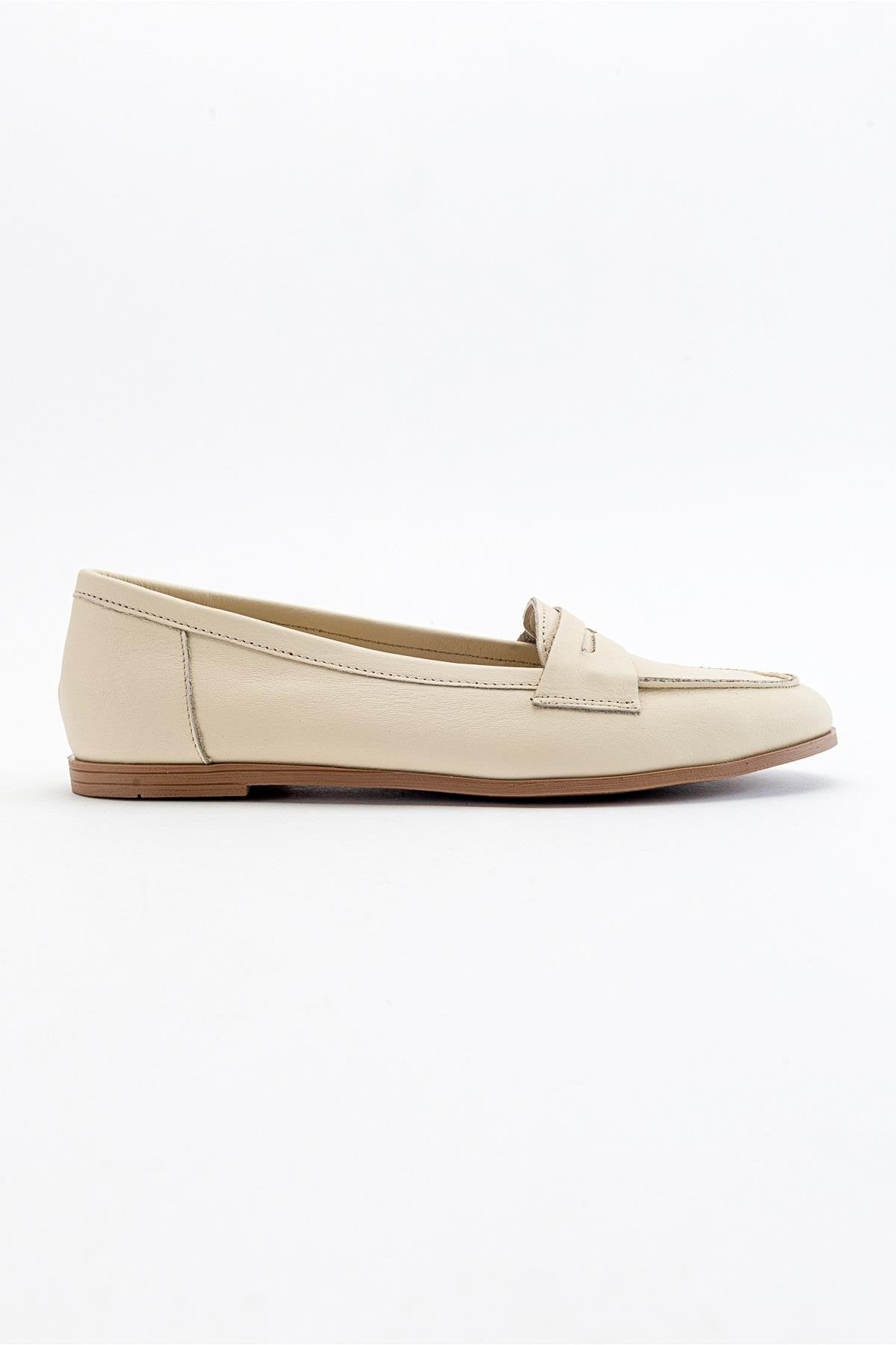 Dorothy - Light Beige Leather Loafers