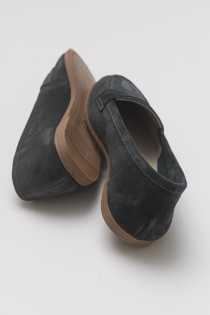 Dorothy - Dark Charcoal Suede Leather Loafers
