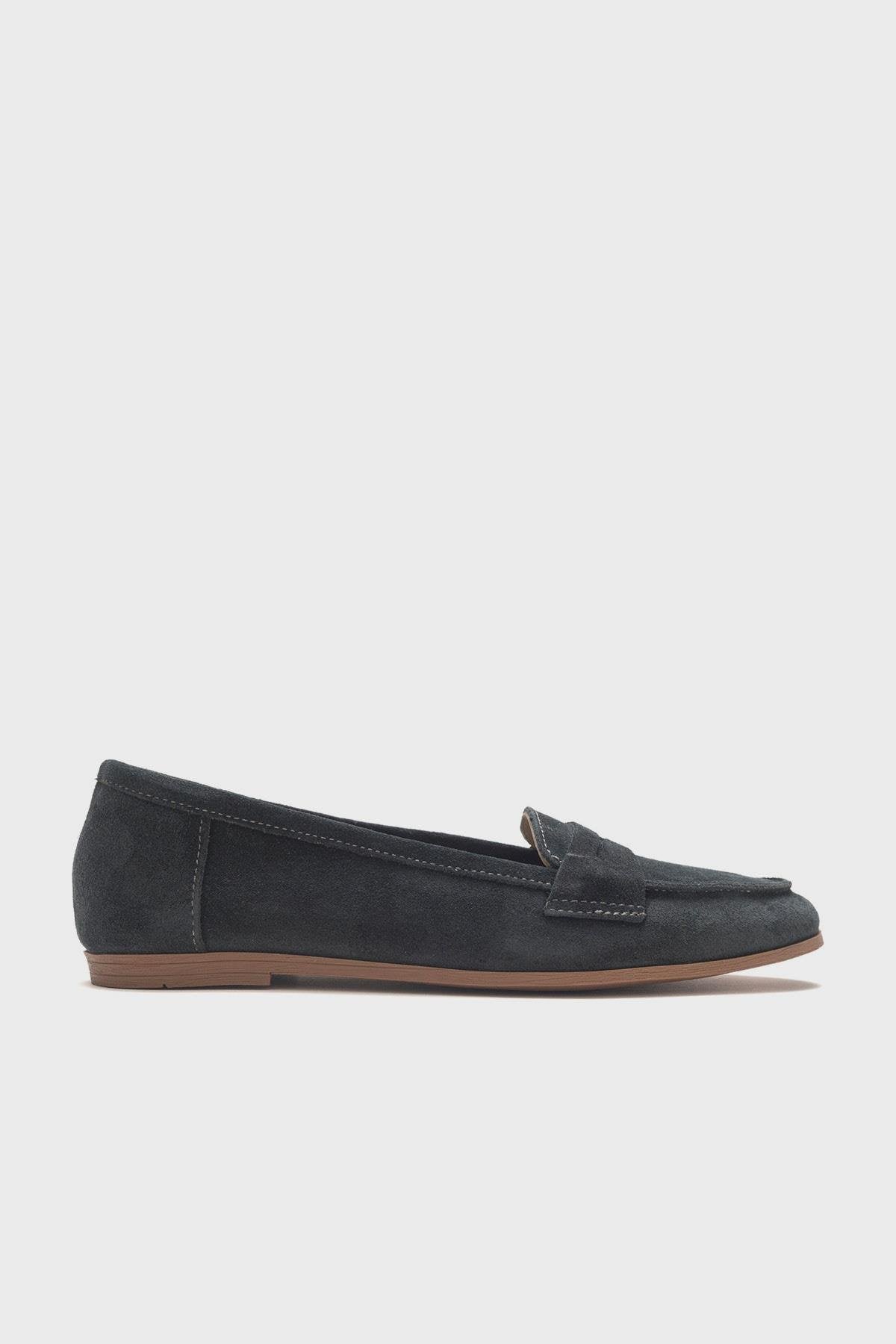Dorothy - Dark Charcoal Suede Leather Loafers