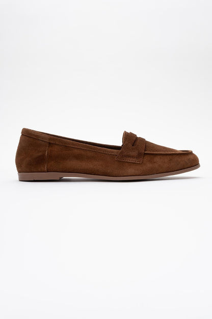 Dorothy - Brown Suede Leather Loafers