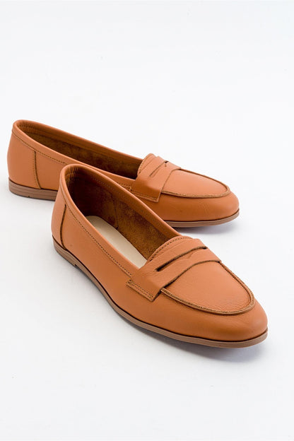 Dorothy - Orange Leather Loafers