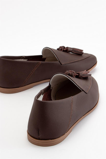 Mona - Brown Soft Leather Tassel Loafers (Women)