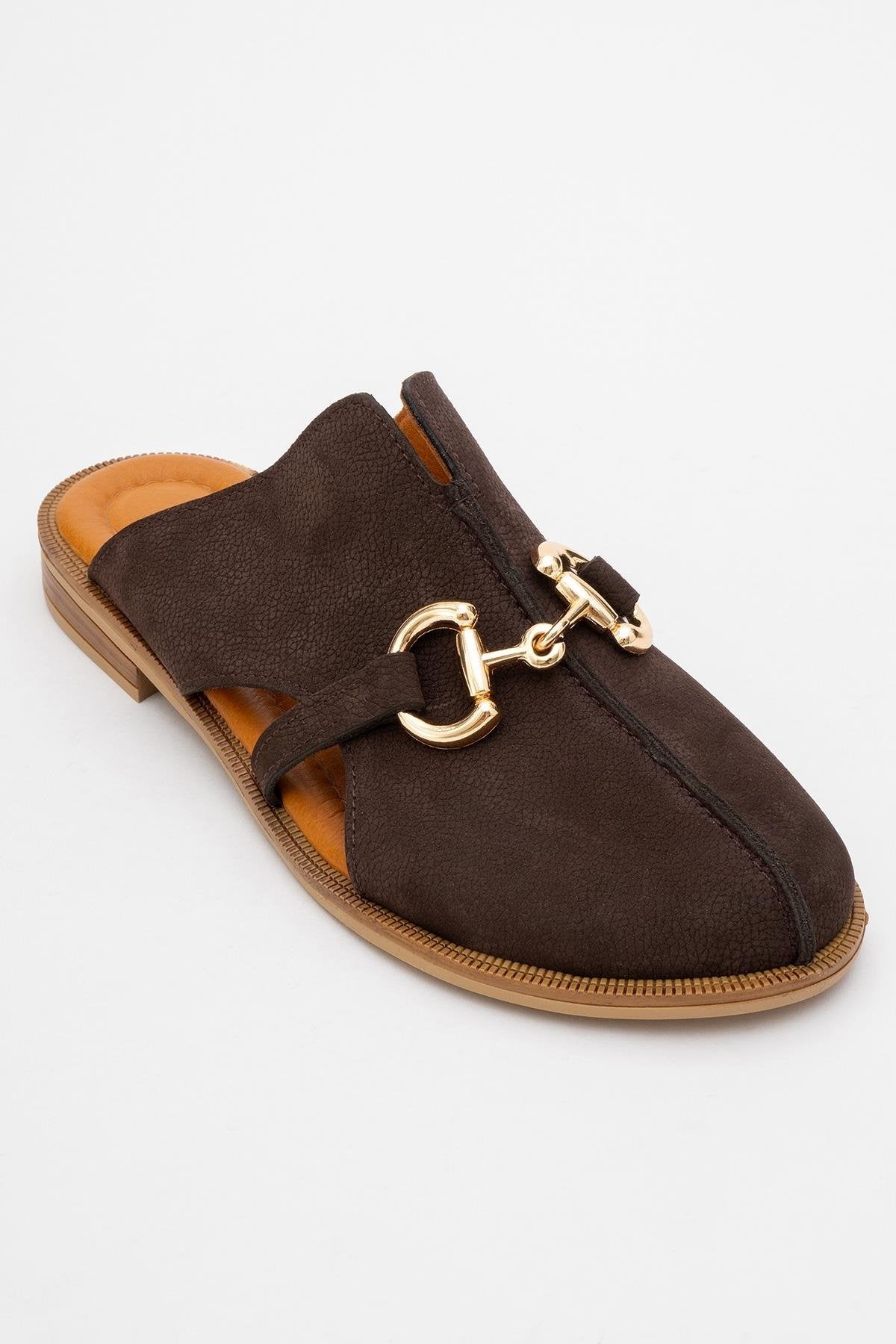 Favor - Brown Suede Leather Mule Slide (Women)
