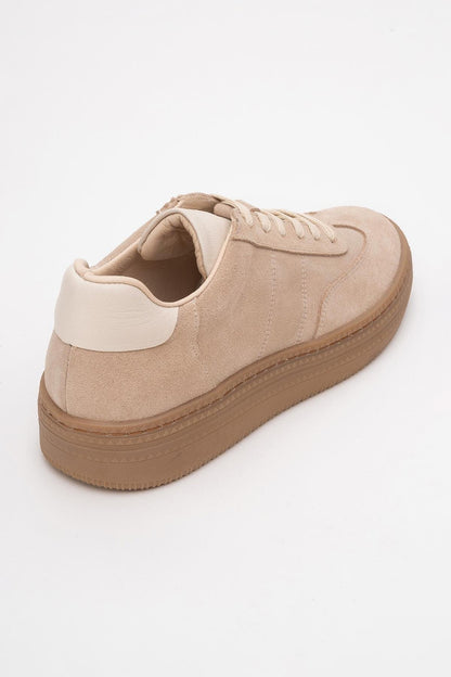 Fiore - Beige Leather Sneakers (Women)