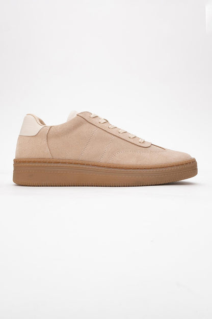 Fiore - Beige Leather Sneakers (Women)