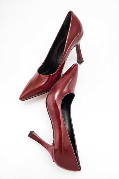 Forest Burgundy Patent Pointed Toe Pump (Women)