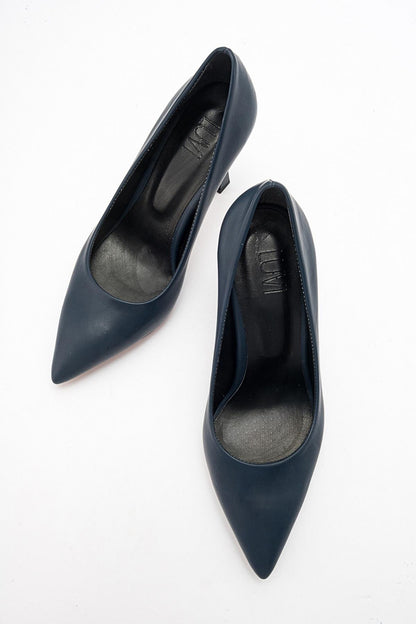 Forest Navy Cilt Pointed Toe Pump (Women)