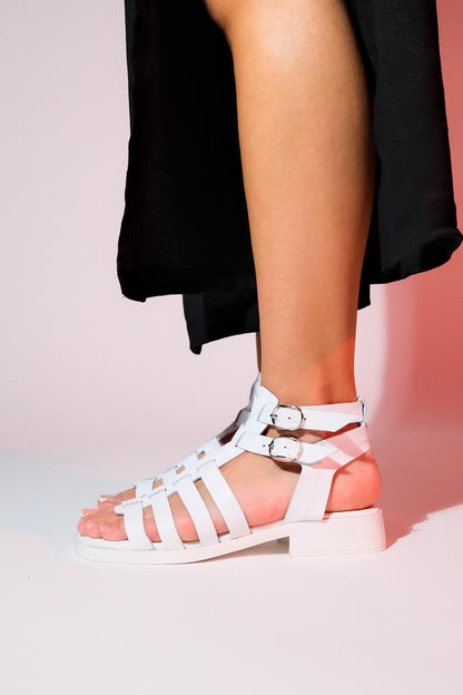 Frade - White Leather Sandal (Women)