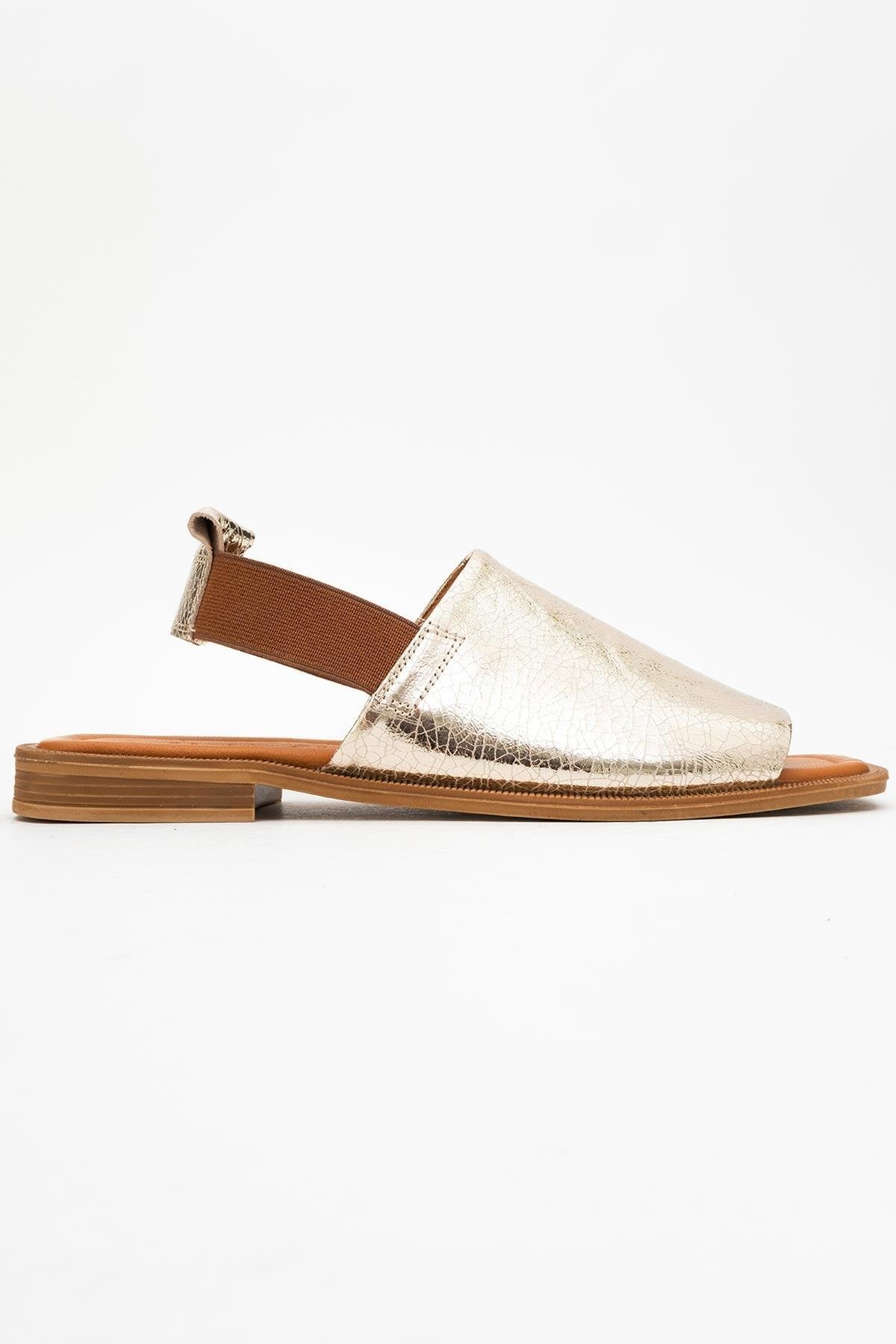 Fuela - Gold Leather Sandals (Women)