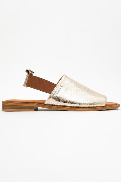 Fuela - Gold Leather Sandals (Women)