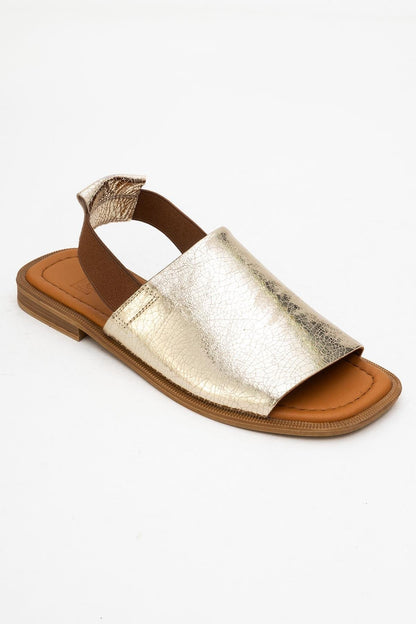 Fuela - Gold Leather Sandals (Women)