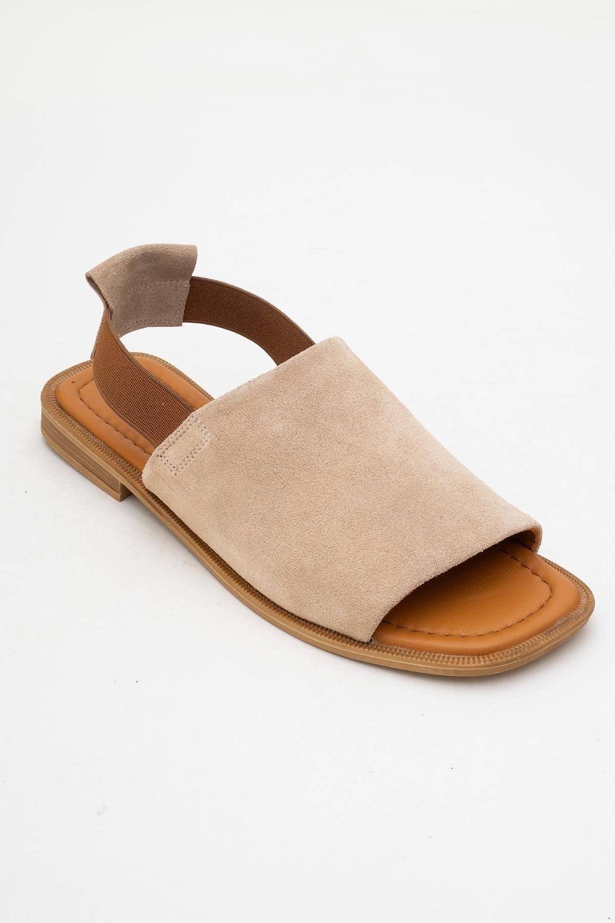 Fuela - Beige Suede Leather Sandals (Women)