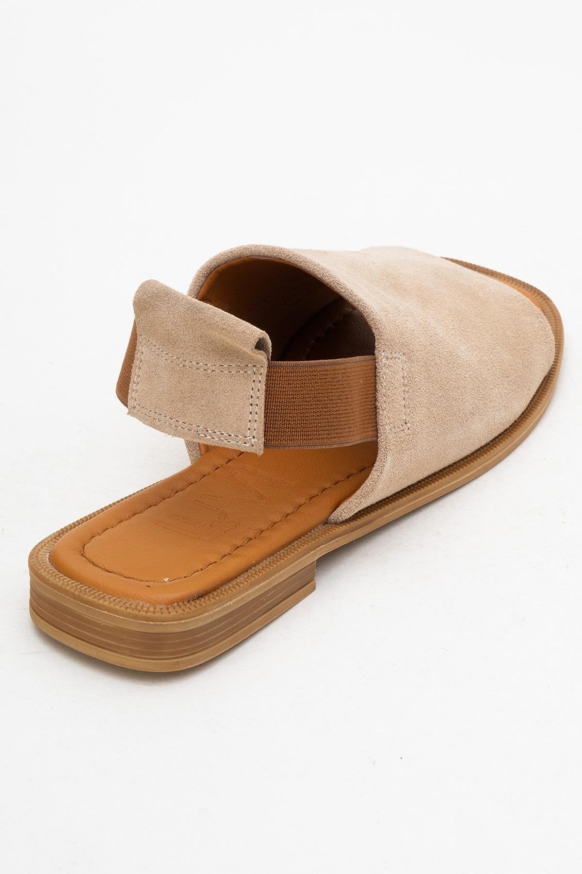 Fuela - Beige Suede Leather Sandals (Women)