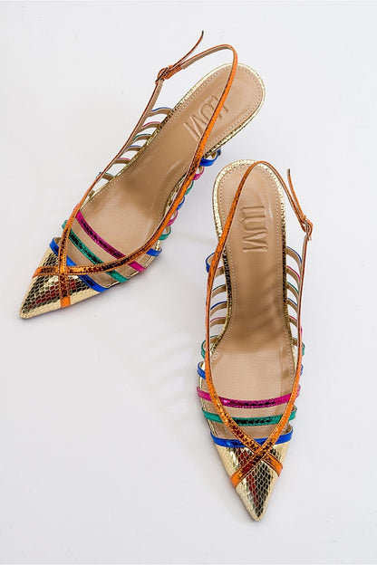 Gesto Gold Multi Stiletto Heel (Women)