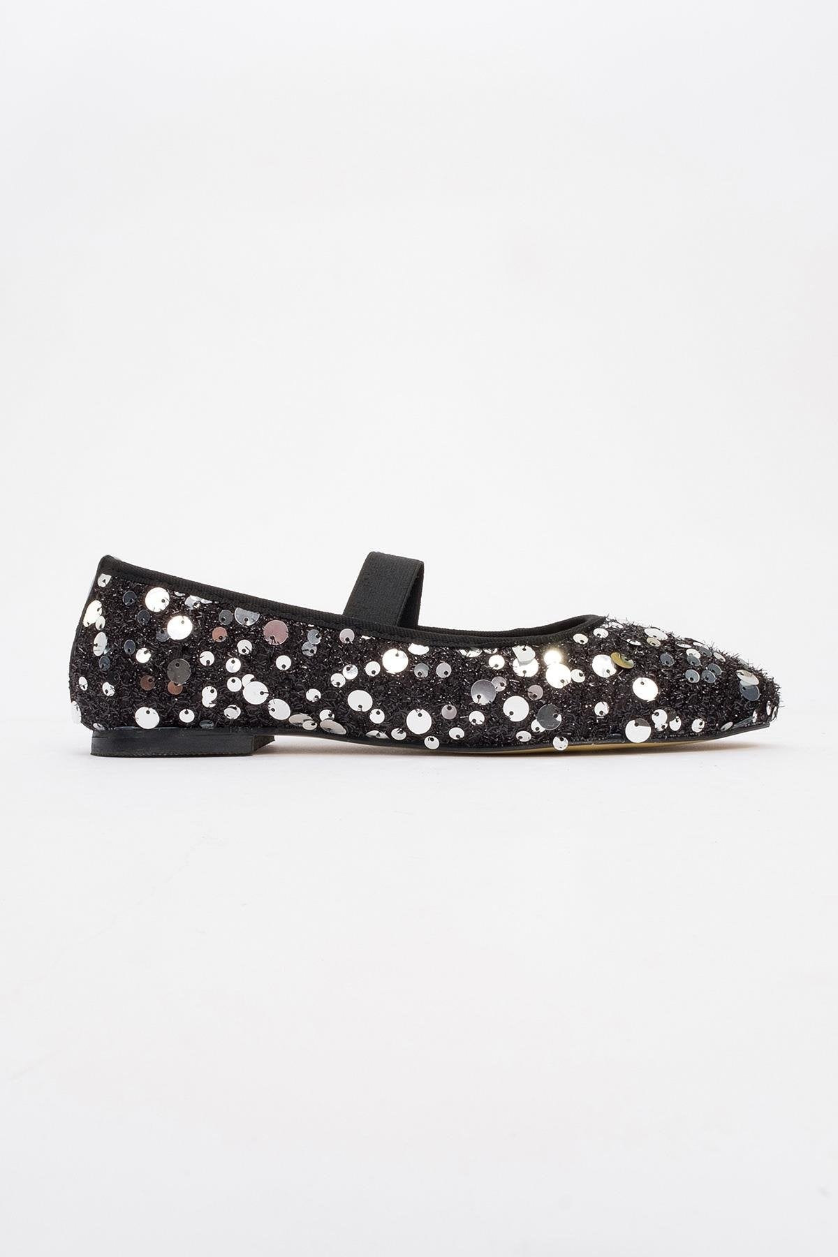 Grego Silver Sequin Embellished Flat (Women)