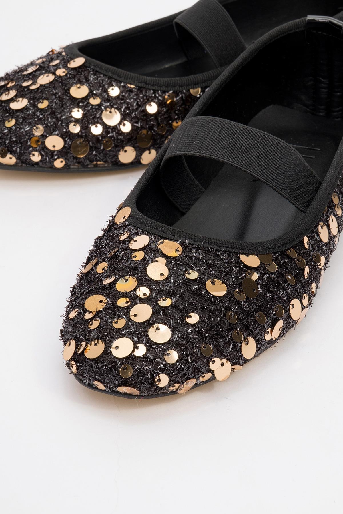 Grego Gold Sequin Embellished Flat (Women)