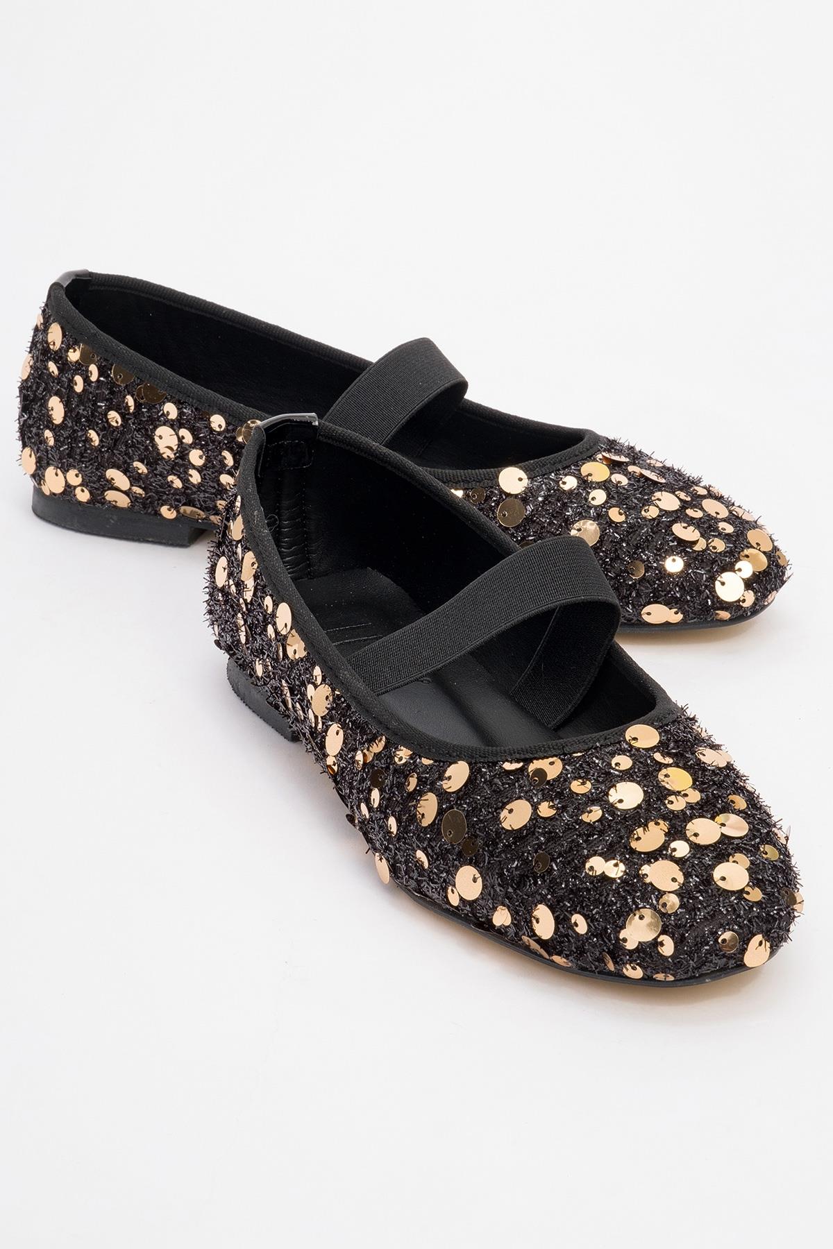 Grego Gold Sequin Embellished Flat (Women)