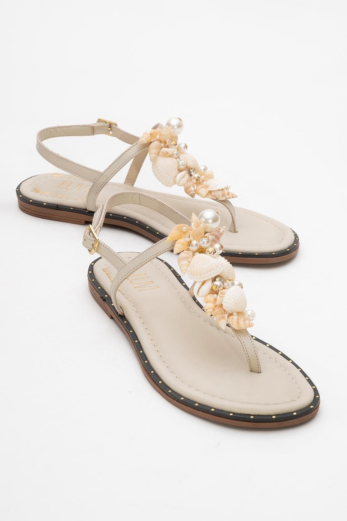 JOE Beige Leather Thong Sandal (Women)