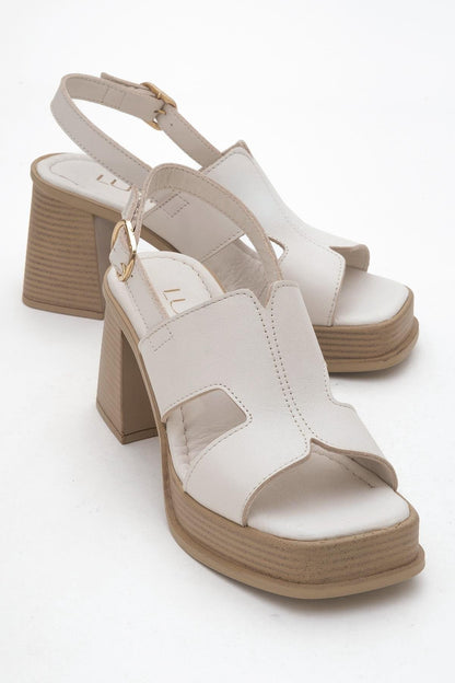 Zennia White Leather Platform Sandal (Women)