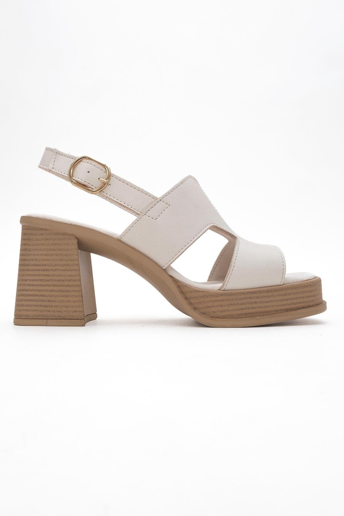 Zennia White Leather Platform Sandal (Women)