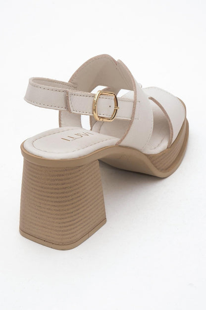 Zennia White Leather Platform Sandal (Women)