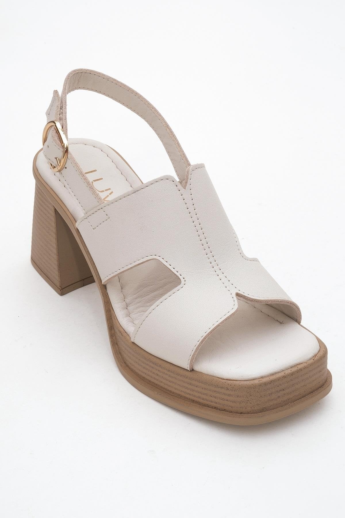 Zennia White Leather Platform Sandal (Women)