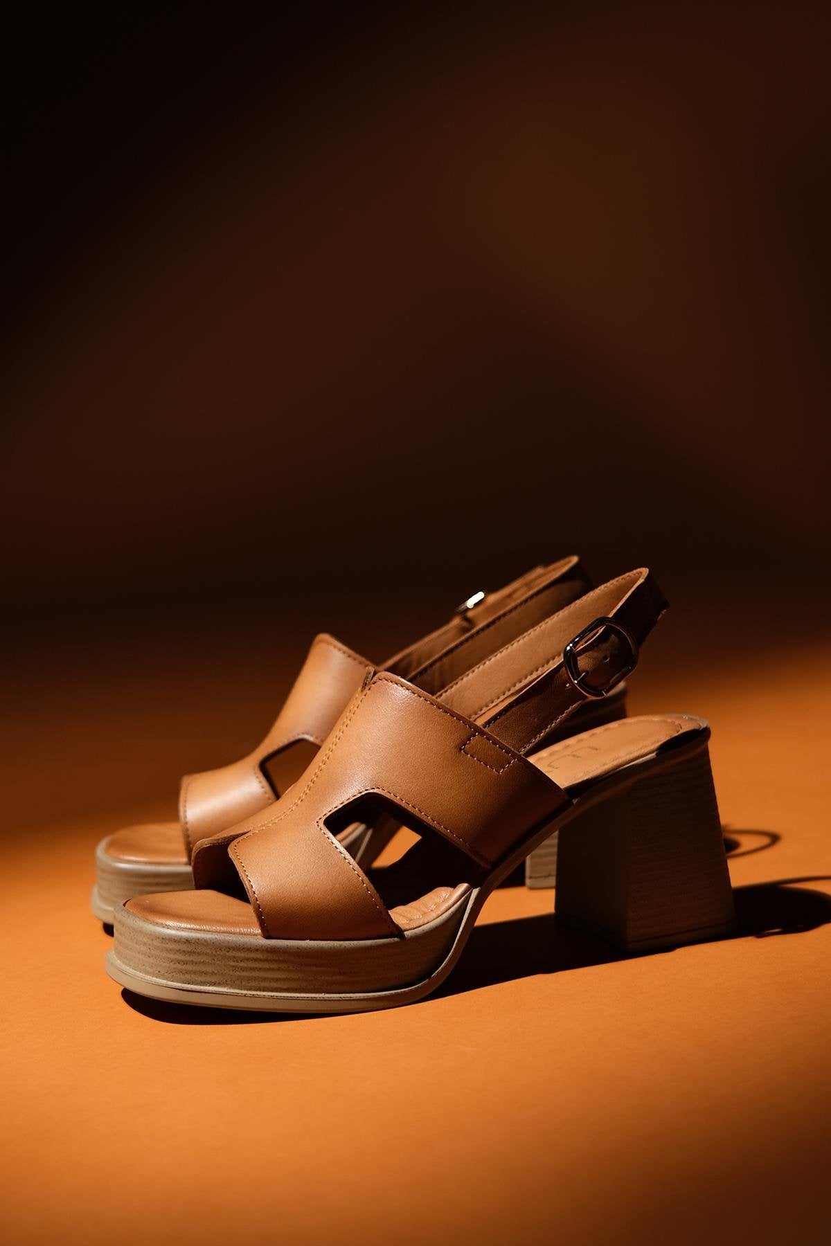 Zennia - Cognac Brown Leather Platform Sandal (Women)