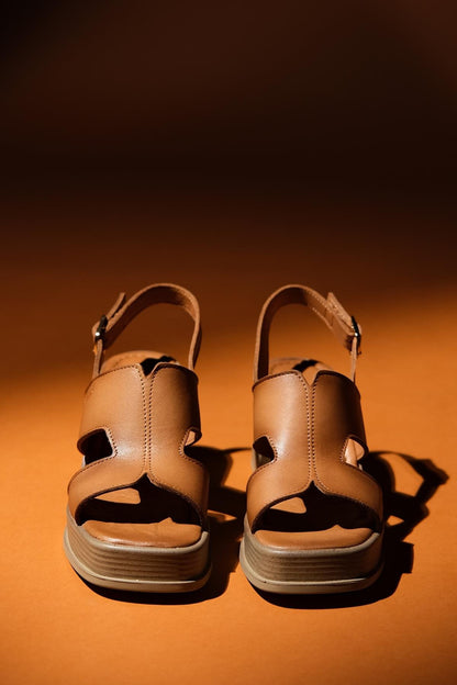 Zennia - Cognac Brown Leather Platform Sandal (Women)