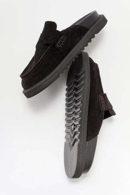 Laven - Black Suede Leather Clogs (Women)