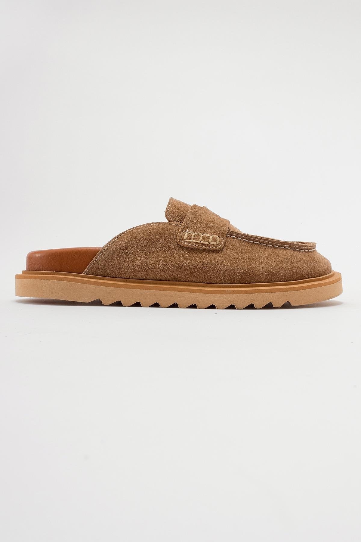 Laven - Cognac Brown Suede Leather Clogs (Women)