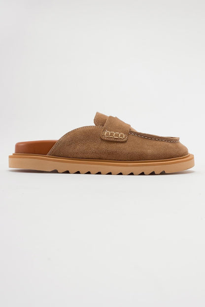 Laven - Cognac Brown Suede Leather Clogs (Women)
