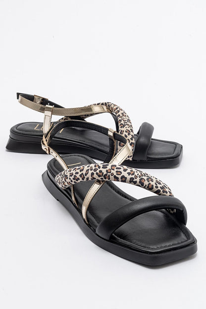 Leamil - Black Leather Sandal (Women)