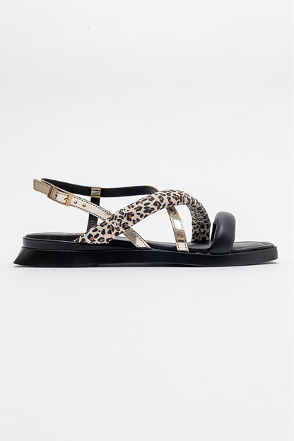 Leamil - Black Leather Sandal (Women)