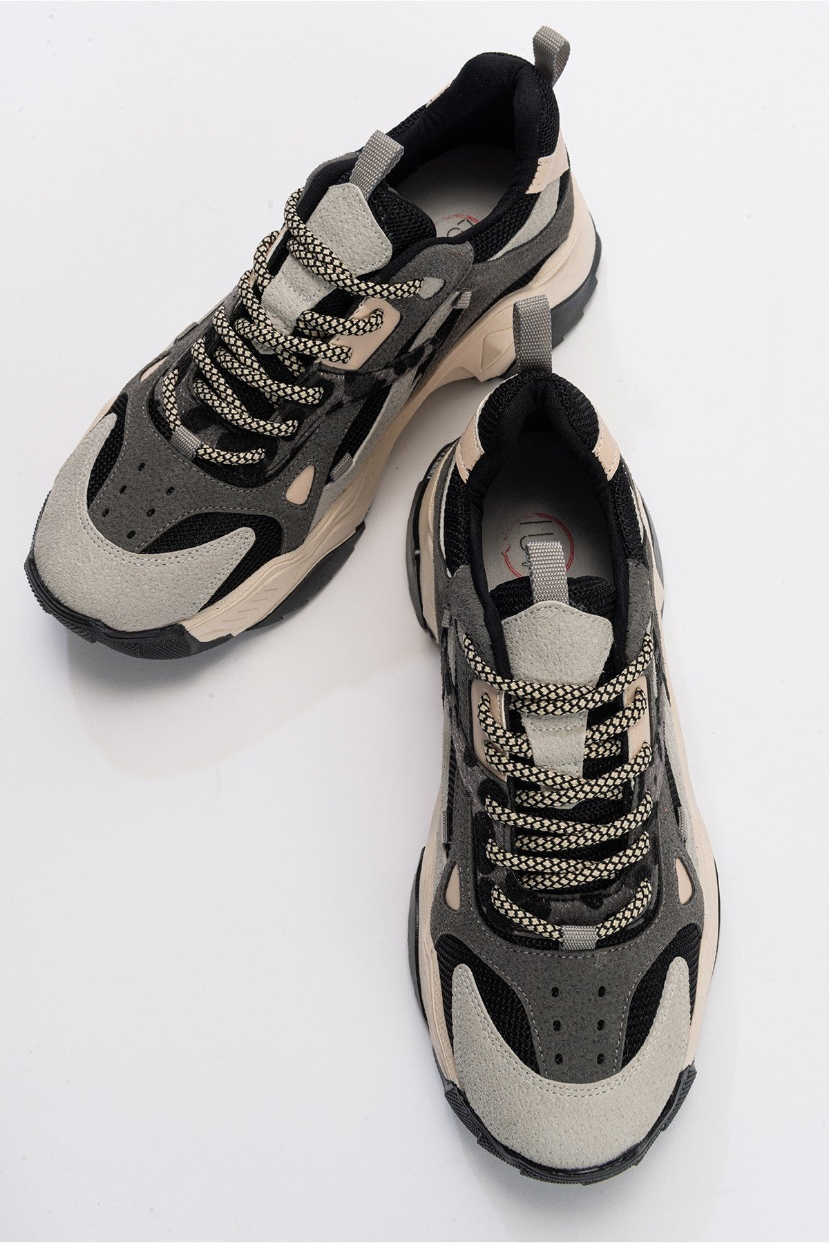 Loretta - Black Gray Platform Sneakers