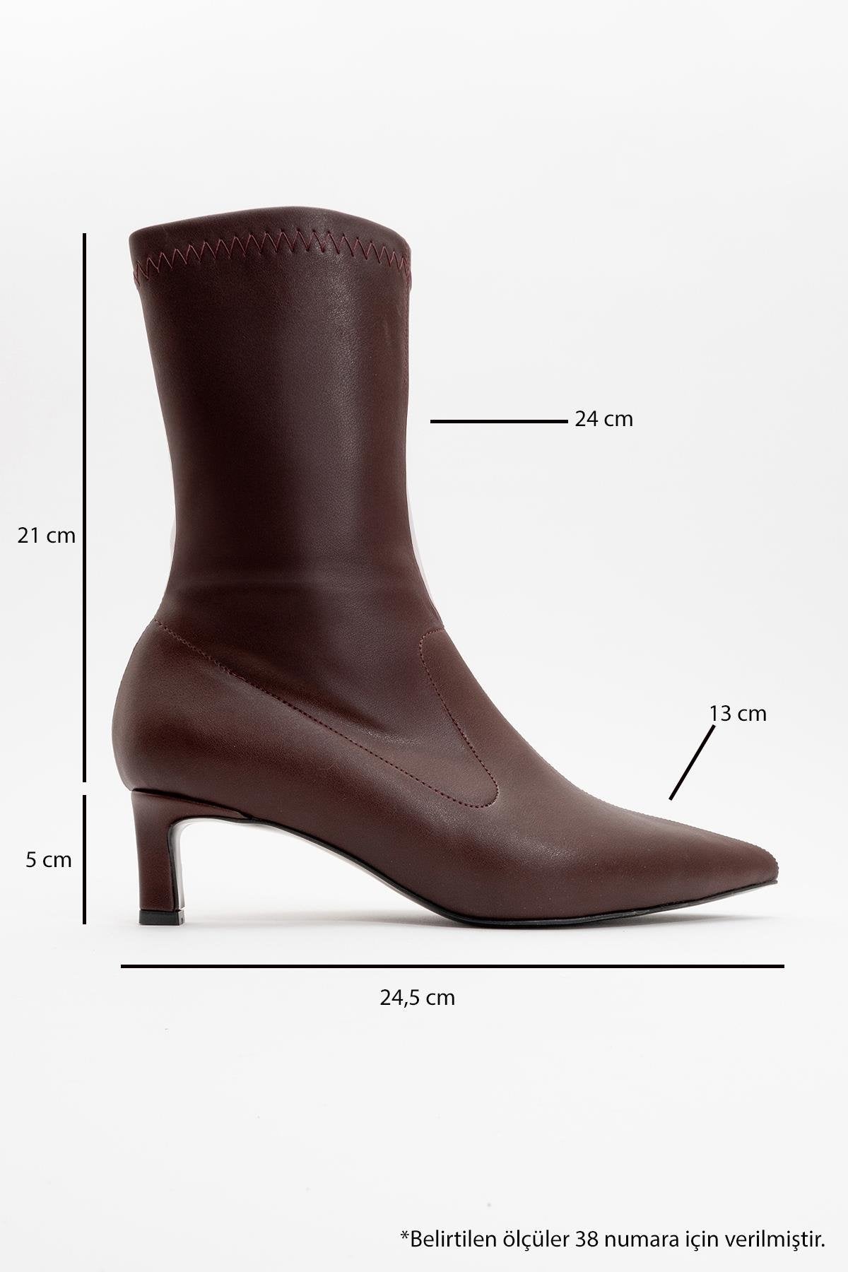 Lewin Burgundy Pointed Toe Stiletto Boot (Women)